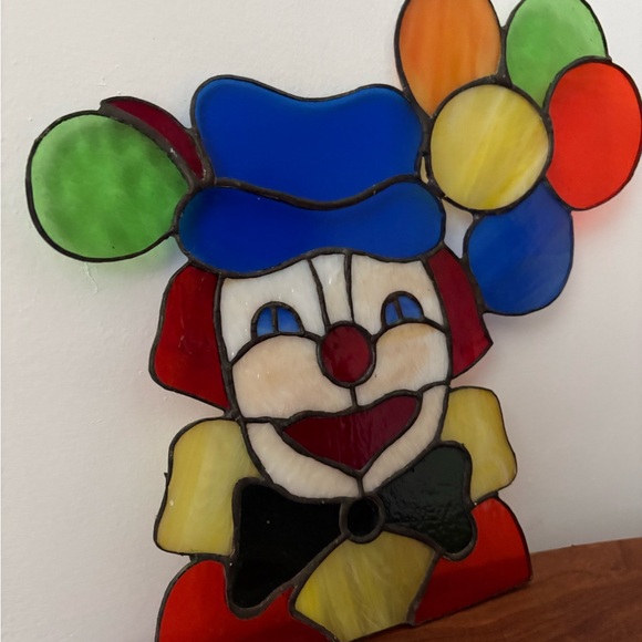 Vibrant Stained Glass Clown Art with Balloons - Picture 8 of 10